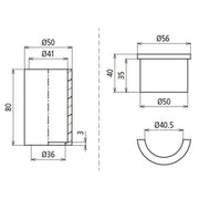 DEHN - Zubehör/Ersatzteile für Erdung und Blitzschutz Adapterset zur Reduzierung RED D40 V2A DBS VBS von D 50mm auf D 40m