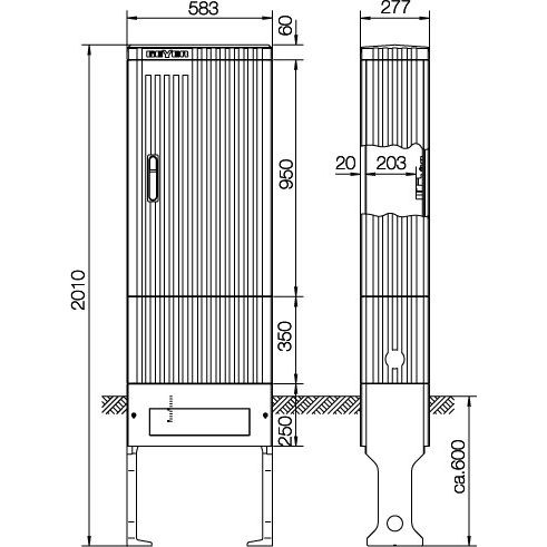 ABN - Leergehäuse Anschlusssäule SL205VT für ESPRO-VT