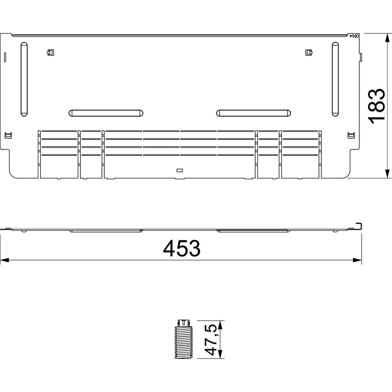 OBO Bettermann - Höhenausgleichsring/-rahmen für Unterflurkanalsysteme Höhenausgleich-Bausatz ASH 350-4 320 (VE4) 453x183x46 − 1 Packung