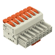 WAGO GmbH & Co. KG - Ein- und mehrpolige Klemmenleiste 1-Leiter-Federleiste 831-1107/322-000 Push-inCAGECLAMP,lgr − 6 Stück
