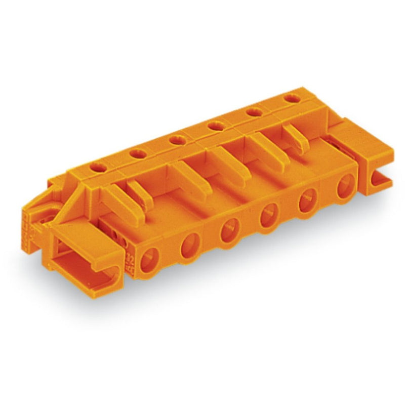WAGO - Leiterplattensteckverbinder THT-Federleiste abgewink. 232-863/047-000 Maß 7,62mm,orange − 50 Stück