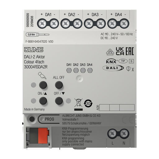 Jung - Bussystem-Systemschnittstelle/Medien-Gateway KNX DALI-2 Aktor Colour 30004 1S DA2 R 4fach REG Secure