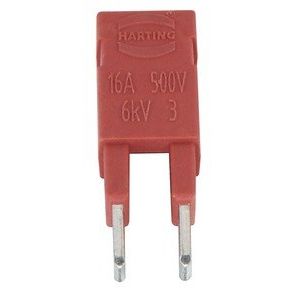 Harting - Zubehör/Ersatzteile für Industriesteckverbinder Steckbrücke quer 09330009820 2x1 rot 16A − 5 Stück