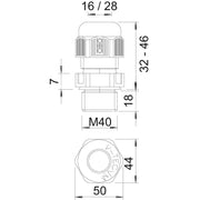 OBO Bettermann - Kabelverschraubung V-TEC VM L40 SGR − 10 Stück