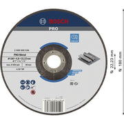 Bosch - Trenn-/Schleifscheibe PRO Metal Gebundene 2608600538 Schleifscheibe 180 x