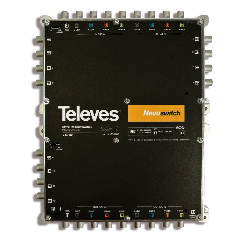 Televes - Multischalter 9 in 12 Guß MS912C NEVO kaskadierb.o.NT