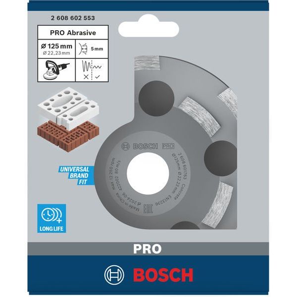 Bosch - Trenn-/Schleifscheibe PRO Abrasive Topfscheibe, 2608602553 50 x 125 mm 22,23 mm
