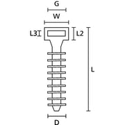 HellermannTyton - Befestigungssockel und -element für Kabelbinder Wanddübel LOK01-PA11-BK (100) PA11 schwarz − 100 Stück