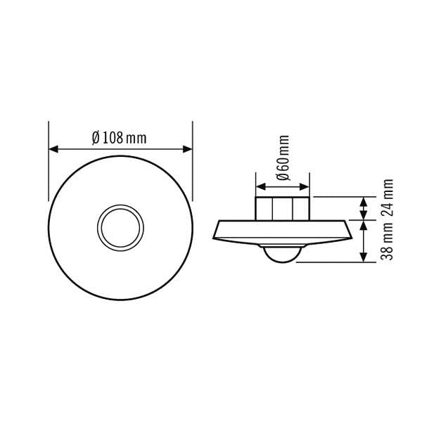 ESYLUX - Bewegungsmelder/Präsenzmelder komplett Deckenbewegungsmelder MD-C 360i/8 UP, 360 Grad