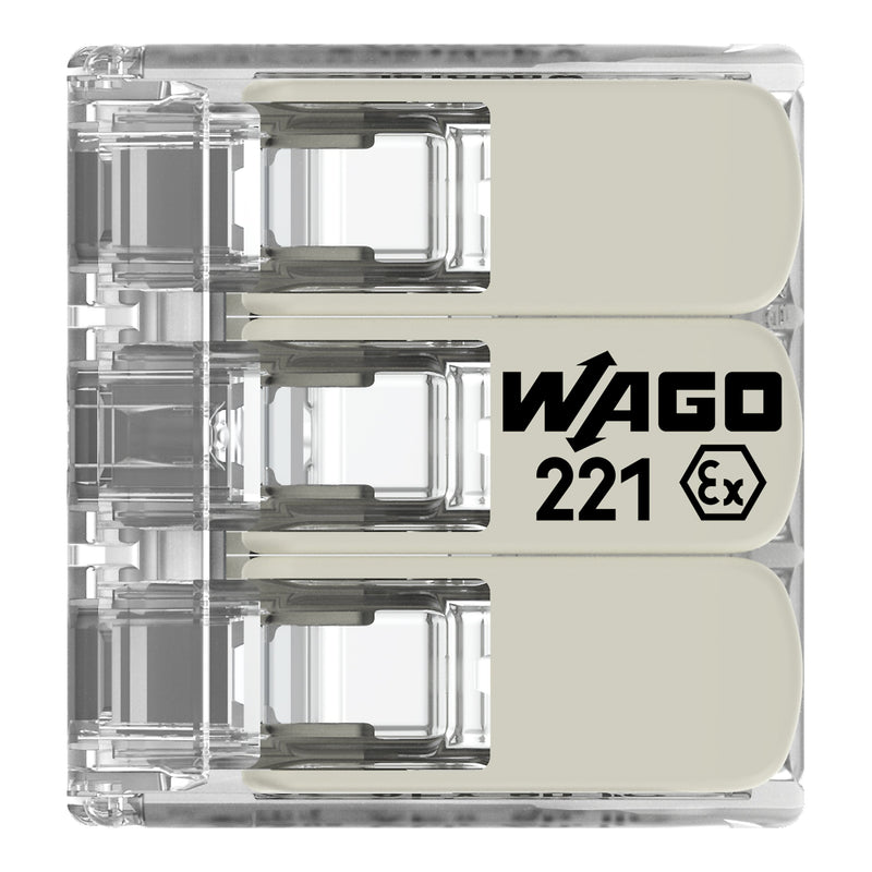 WAGO GmbH & Co. KG - Steckklemme COMPACT-Verbindungsklemme 221-683 Ex e,transparent − 30 Stück