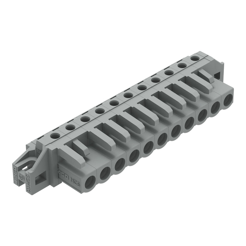 WAGO - Leiterplattensteckverbinder THT-Federleiste abgewink. 232-241/031-000 Rastermaß 5mm,grau − 25 Stück