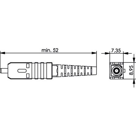 Telegärtner - LWL-Steckverbinder T-SC STECKER MM 100007186 KERAMIK,KABELMONTAGE
