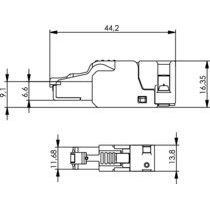 Telegärtner - Modularer Steckverbinder RJ45-Steckverbinder 100023056 UFP8 T568B Cat.6A − 10 Stück
