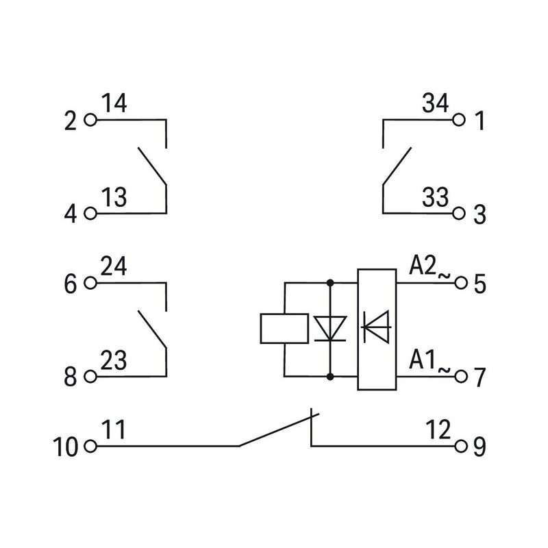 WAGO - Bauelementestecker Relaismodul 2042-3879 AC/DC24V230V,3S u.1Ö − 4 Stück