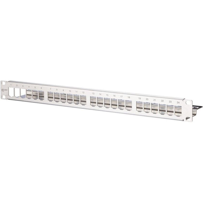 Metz Connect - Frontpanel/Patchpanel leer (Schaltschrank) Patchfeld modul 24Port TN MPP24-Edst-leer 1HE Edelstahl leer − 1 Stück