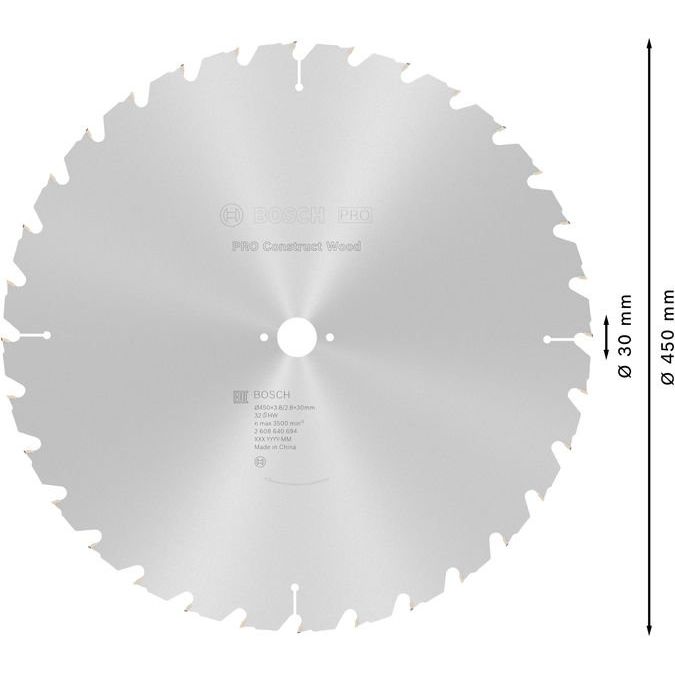 Bosch - Kreissägeblatt PRO Construct Wood 2608640694 Kreissägeblatt 450 x