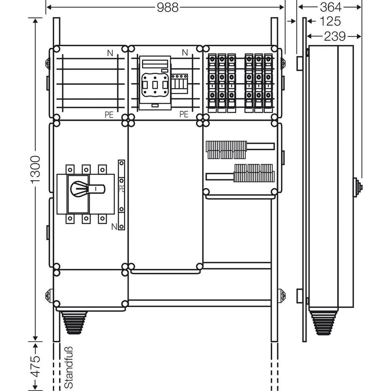 Hensel - Verteilerschrank für Energieversorgung Ladeverteiler Mi EV 11kW 6001 f.6 Ladep. a 11kW