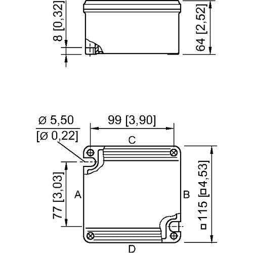 Stahl - Klemmenkasten Abzweigdose Ex e 8118/121-804-2