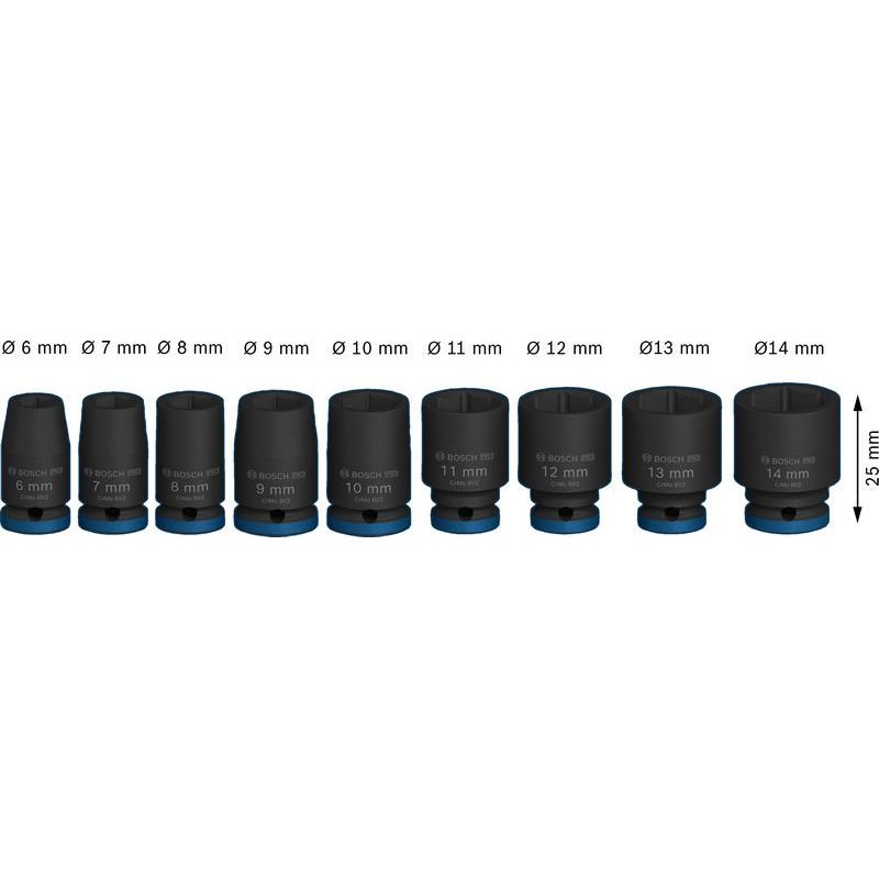Bosch - Steckschlüsselset PRO Impact 2608003034 Steckschlüsselsatz