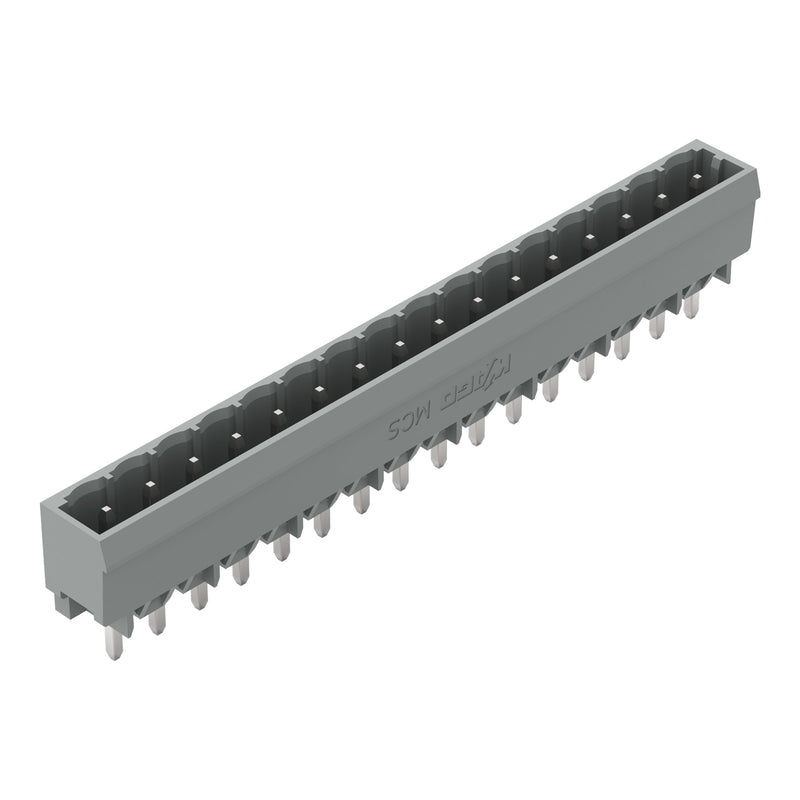 WAGO - Leiterplattensteckverbinder THT-Stiftleiste Lötstift 231-176/001-000 1,2x1,2,gerade,grau − 50 Stück