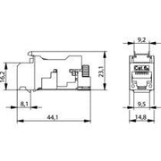 Telegärtner - Modularer Steckverbinder AMJ-S DD-Modul Cat6A 100023206 T568B − 12 Stück