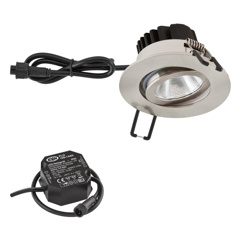 EVN Lichttechnik - Downlight/Strahler/Flutlicht P-LED Einbauleuchte PC650N91302 230V 3000K Edelstahl
