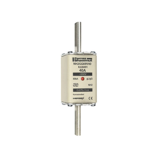 Mersen - Messersicherung NH-Sicherungseinsatz SF NH2GG69V40 Gr.2 gG 40A/690V KM − 3 Stück