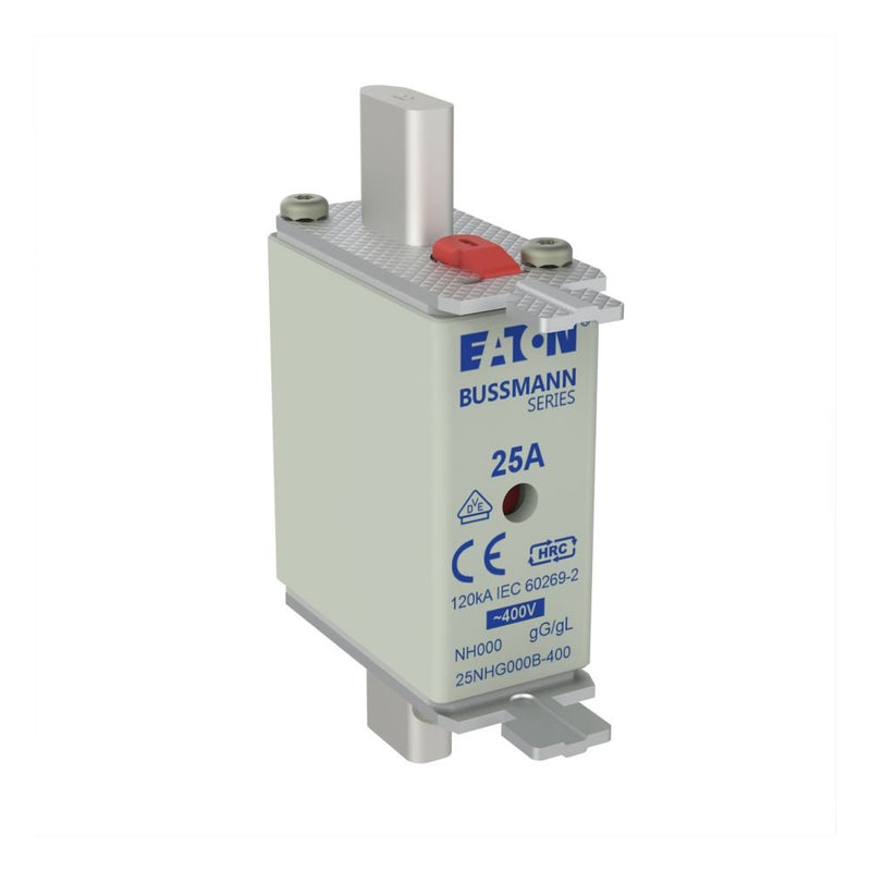 Eaton - Messersicherung Sicherungseinsatz 25NHG000B-400 25A AC 400V 120kA − 3 Stück