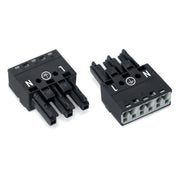 WAGO - Steckverbinder für steckbare Gebäudeinstallation Buchse 770-203 2x0,5-4mmq schwarz − 100 Stück