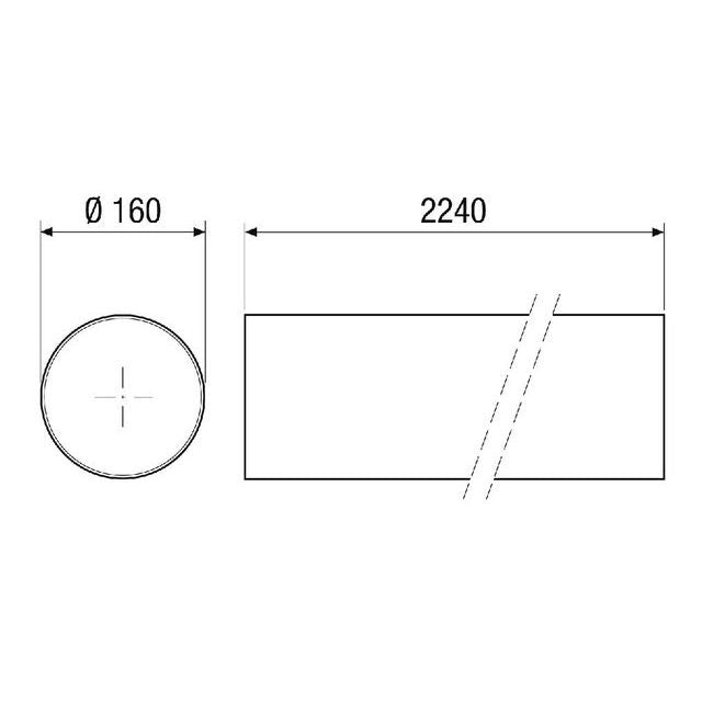 Maico - Zubehör/Ersatzteile für Ventilatoren Dachdurchführungshülse PP 45 DFHL lang (2,25 m)