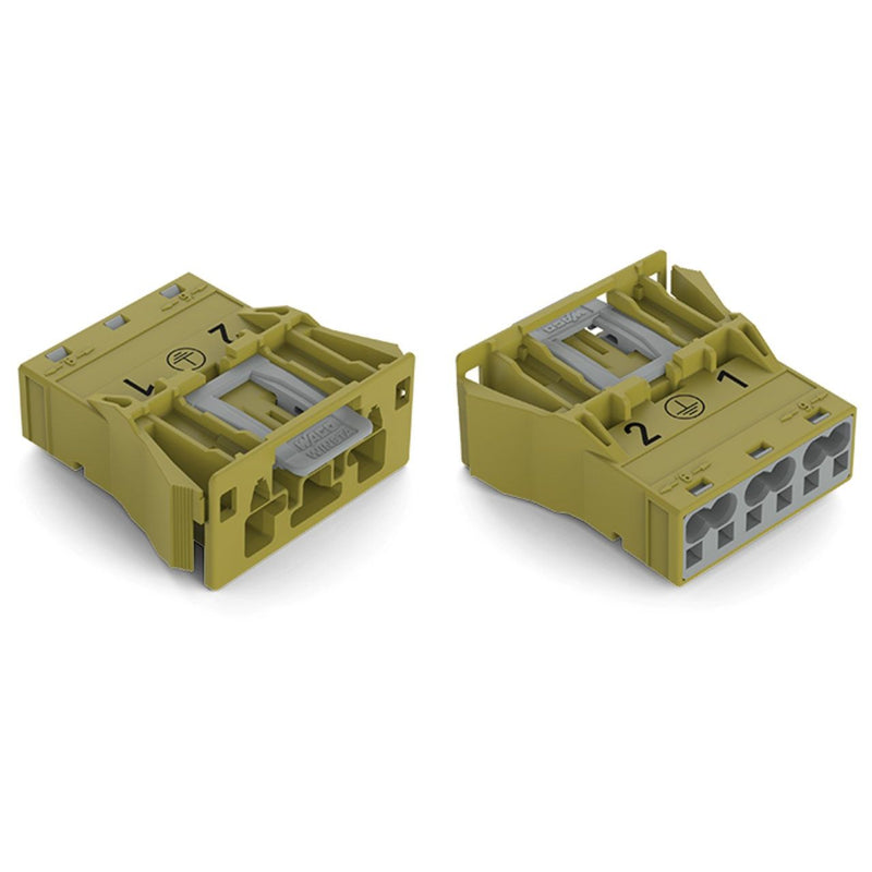 WAGO - Geräteanschluss für steckbare Gebäudeinstallation Snap-In-Stecker 770-773/073-000 3-polig,Kod. B,hgn − 100 Stück