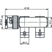 Telegärtner - Koax-Kupplung BNC T-Stück (M-F-F) 100023599 75 Ohm − 5 Stück