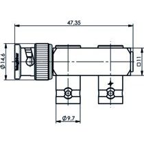 Telegärtner - Koax-Kupplung BNC T-Stück (M-F-F) 100023599 75 Ohm − 5 Stück