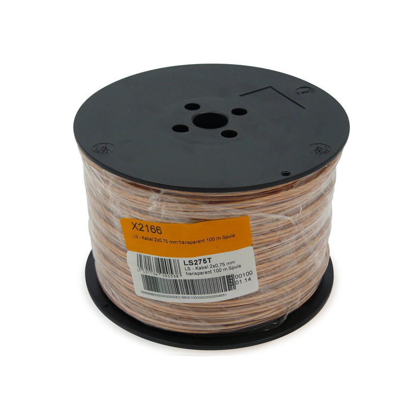 Televes - Lautsprecherleitung LS-Kabel 2x0,75 mm LS275T 100m Spule,transp. − 100 Meter