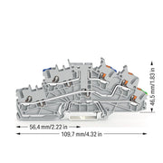 WAGO - Installations-Etagenklemme Installationsetagenklemme 2203-6540 2,5 mm² Hybrid − 50 Stück