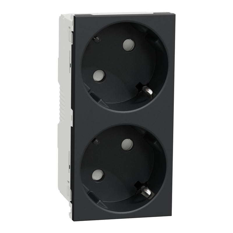 Schneider Electric - Steckdose Doppelsteckdose OL45 Unica NU306654 Berührungsschutz 16A − 10 Stück