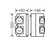 Hensel - Pultsystem Mi Connection Box Mi CB 15 63A,5p,400V,6h