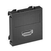 OBO Bettermann - Einsatz/Abdeckung für Kommunikationstechnik Multimediaträger HDMI MTG-HD S SWGR1 45x45mm sw-gr