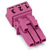 WAGO - Steckverbinder für steckbare Gebäudeinstallation Buchse 3-polig 890-283 Kod. B,pink − 50 Stück
