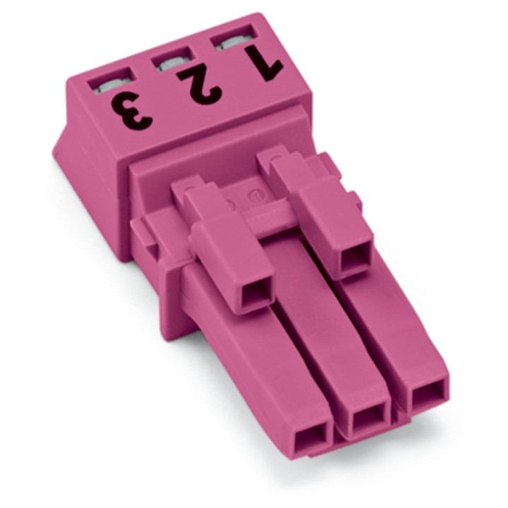 WAGO - Steckverbinder für steckbare Gebäudeinstallation Buchse 3-polig 890-283 Kod. B,pink − 50 Stück