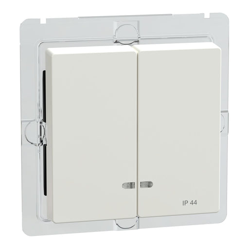 Merten - Abdeckung/Bedienelement für Installationsschalterprogramme Doppelwippe pws/gl MEG3424-0319 Kontrollfenster IP44