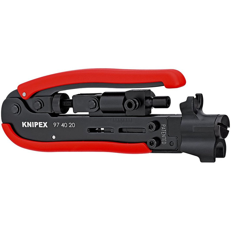 Knipex - Spezialwerkzeug für Kommunikationstechnik Kompressionswerkzeug 97 40 20 SB f.Koax Stecker 175mm