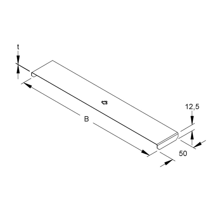 Niedax - Deckel für Kabeltragsystem Deckelstoßleiste U-Form DSLU 200-0.75 S 50x204mm