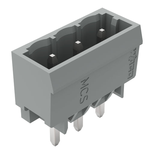 WAGO - Leiterplattensteckverbinder THT-Stiftleiste Lötstift 231-163/001-000 1,2x1,2,gerade,grau − 200 Stück