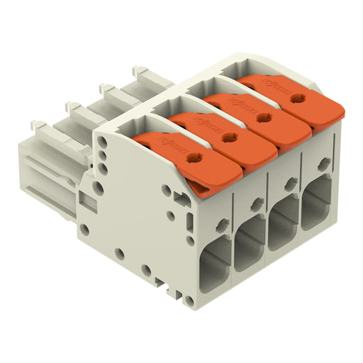 WAGO GmbH & Co. KG - Ein- und mehrpolige Klemmenleiste 1-Leiter-Federleiste 831-1104/322-000 Push-inCAGECLAMP,lgr − 12 Stück