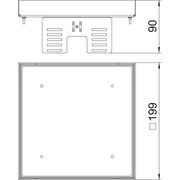 OBO Bettermann - Nivellierbare Kassette für Kanaleinbau, Doppel- und Hohlboden Kassette quadratisch RKN2 UZD3 4VS20 200x200mm blind
