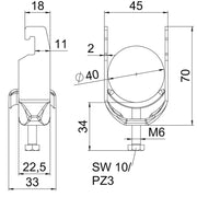 OBO Bettermann - Bügelschelle BS-U1-M-40 A2 34-40mm − 25 Stück