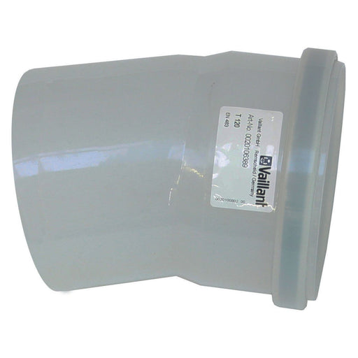 Vaillant - Einwandiges Abgasformstück 2 Anschlüsse Bogen 15 Grad 110mm 0020106389 110mm PP