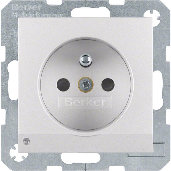 Berker - Steckdose alu/matt 6765101404 m.Schutzkontaktstift