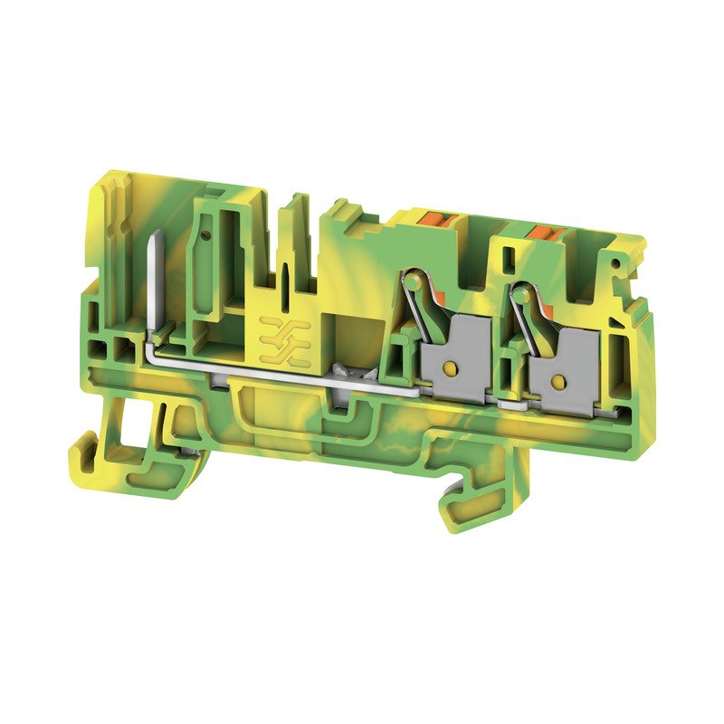 Weidmüller - Durchgangs-Reihenklemme Klemme APGTB 4 PE 3C/1 PUSH IN, 4 mm² − 50 Stück